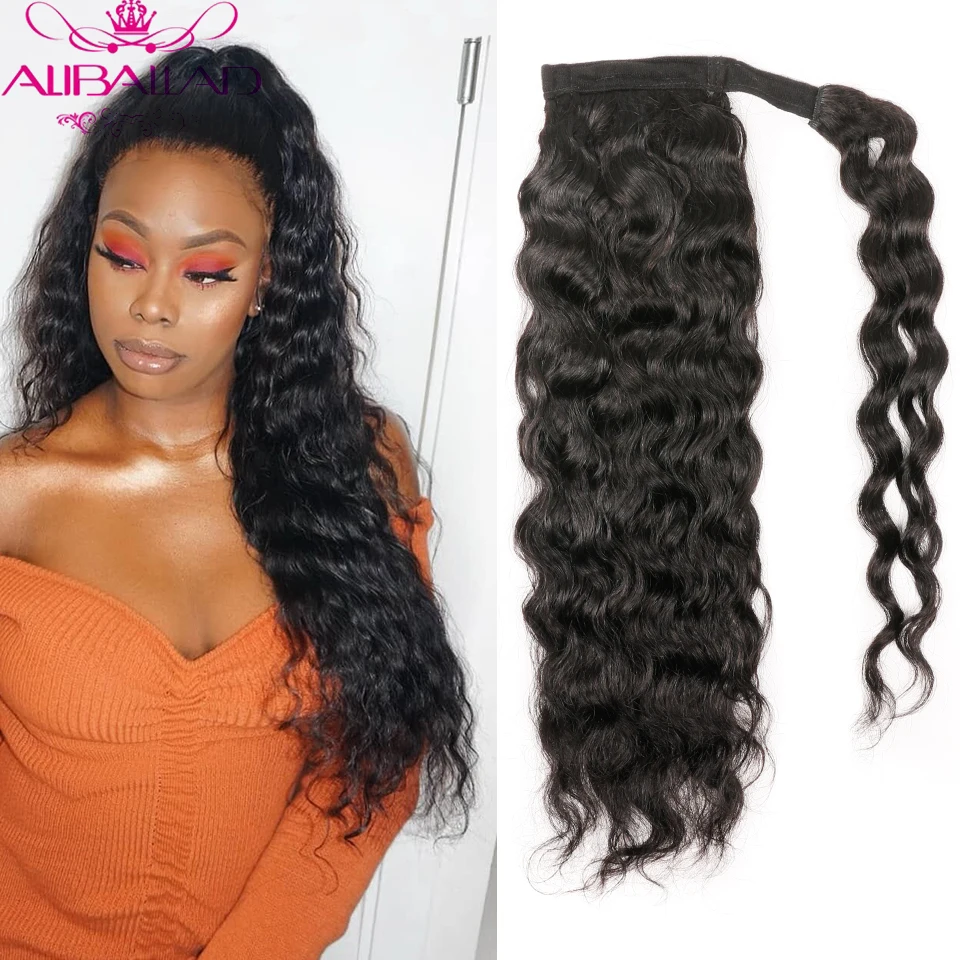 Top Trends: Wrap Around Ponytail Peruvian Natural Wave Ponytail Human Hair 12-26inch Remy Hair Clip In Ponytail Extensions For Black Women Shoppable Styles