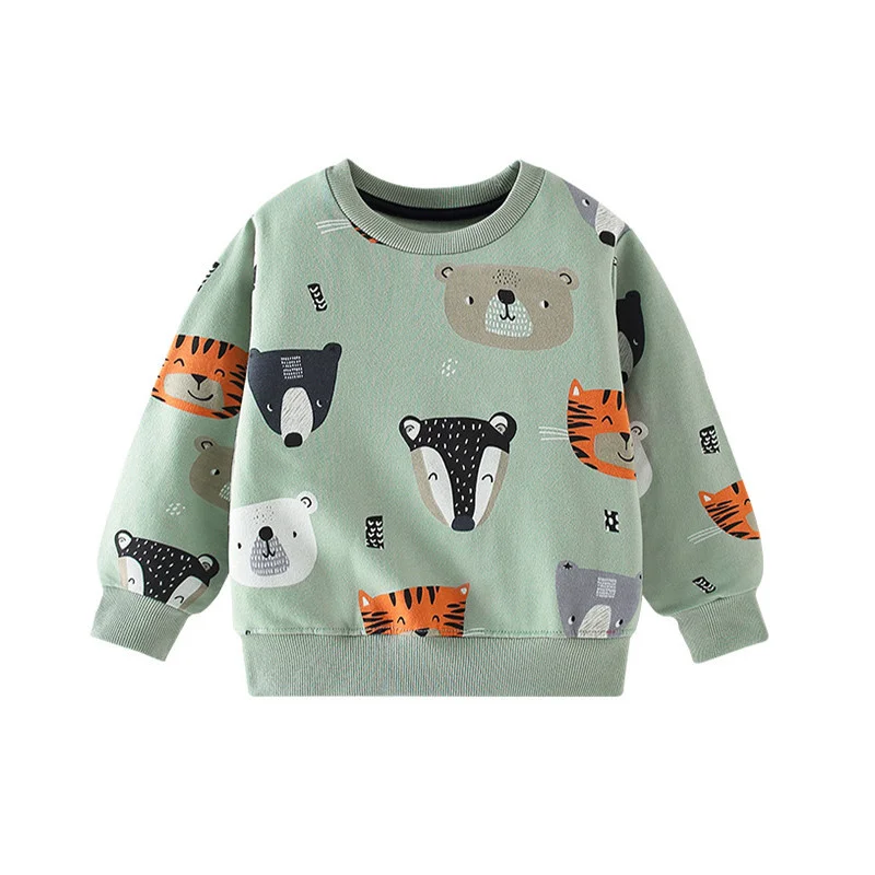 Top Trends: Jumping Meters 2-7T Animals Print Long Sleeve Boys Sweatshirts Children&#039;s Clothing Autumn Spring Kids Hooded Tops Costume Shoppable Styles