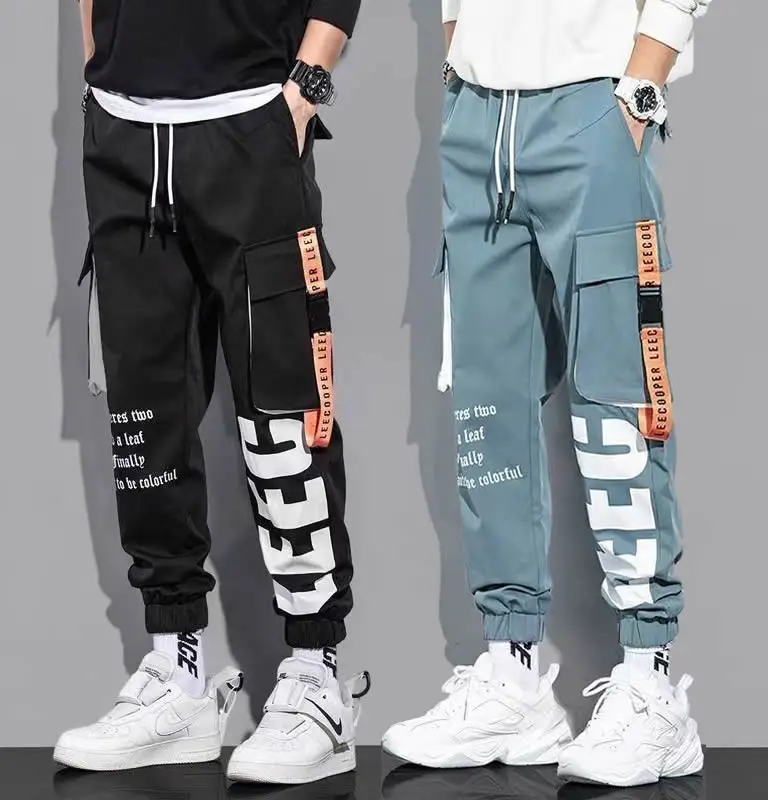 Top Trends: Classic Streetwear Casual Pants Men Ribbons Harem Jogging Pants Male Slim Fit Spring Cargo Pants Multi-Pockets Women Trouser J7 Shoppable Styles