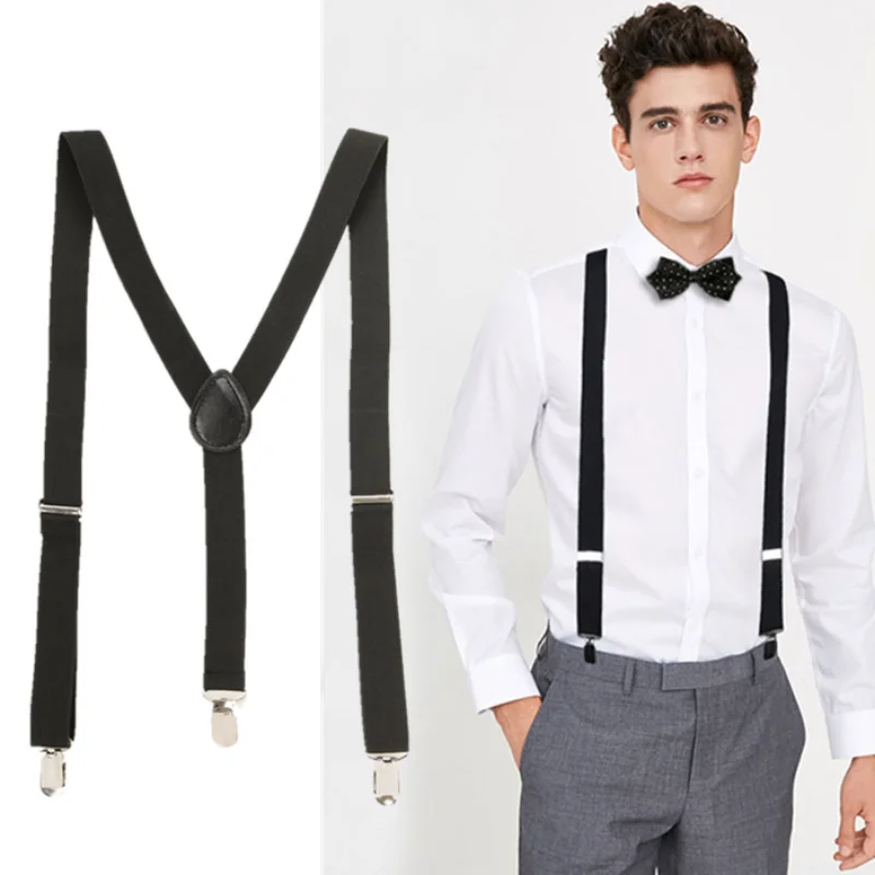 Top Trends: 30mm Wide Men Suspenders High Elastic Adjustable Straps Suspender Heavy Duty X Back Trousers Braces For Wedding Suit Skirt Shoppable Styles