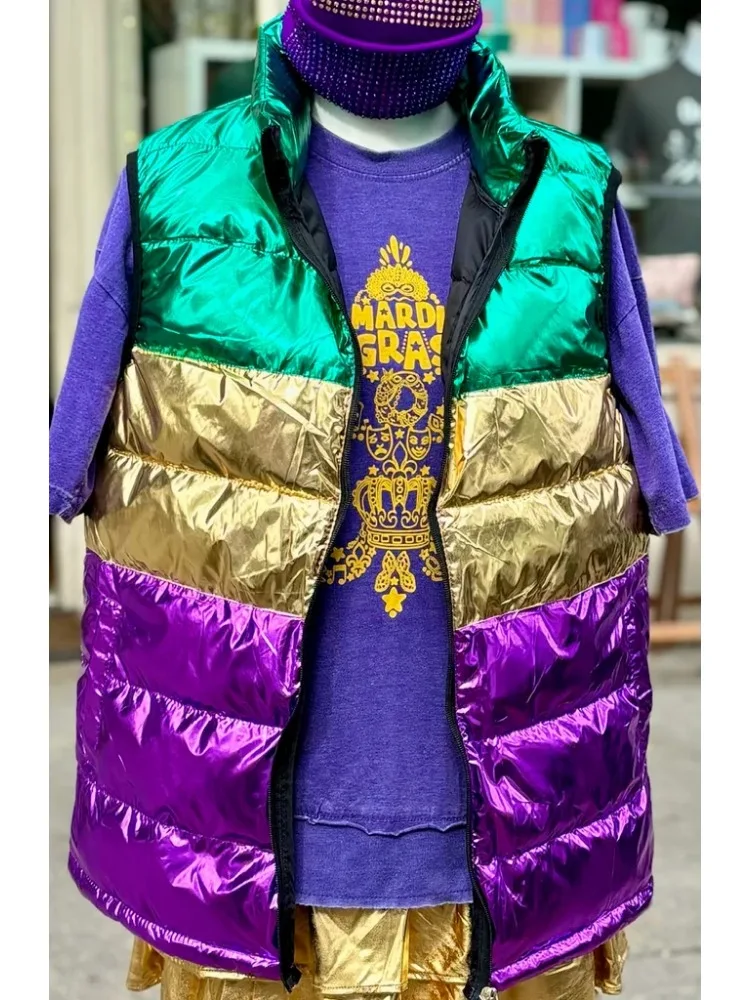 Top Trends: Elegant Mardi Gras Rope Contrast Top Retro Mardi Gras Vests Shoppable Styles