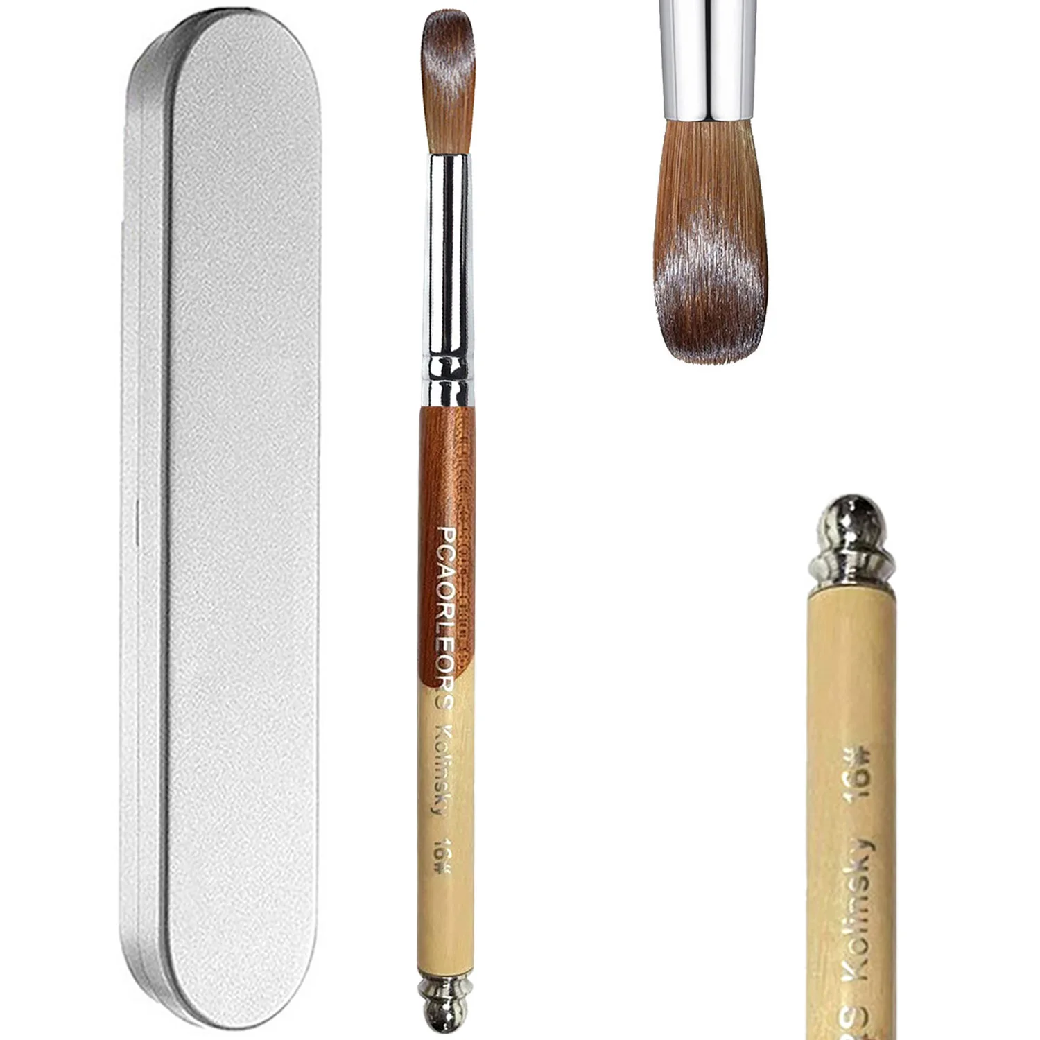 Top Trends: UsiDaer Acrylic Nail Brush Kolinsky, Wooden Handle And Natural Hair Crystal, Carving Tool With Metal End For Nail Art Drawing Shoppable Styles