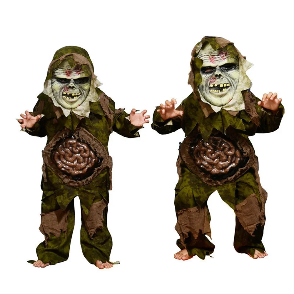 Top Trends: Carnival Swamp Monster Scary Terror Cosplay Costumes For Kids Horrible Viscera Clothes Ghost Zombie Mask Suits Shoppable Styles - Image 2