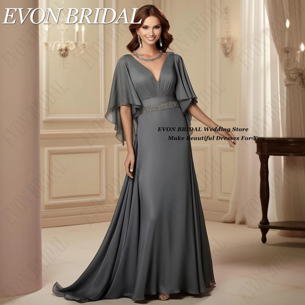 Top Trends: Grey A-Line Mother Of The Bride Dress Chiffon Batwing Sleeve Wedding Party Dresses Backless Tenue Mère De La Mariée Mariage 2024 Shoppable Styles