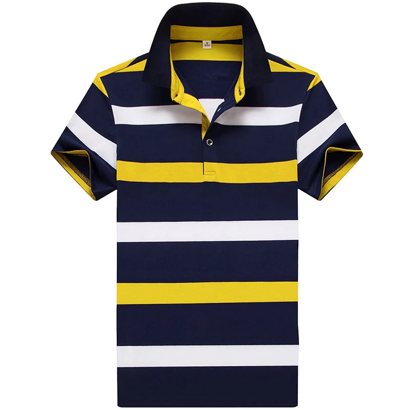 Top Trends: Polo Shirt Men Summer New Mens Short Sleeve Polo Shirt Stitching Stripe Cotton Youth Top Men's Business Casual Polo Shirt 8813 Shoppable Styles - Image 4