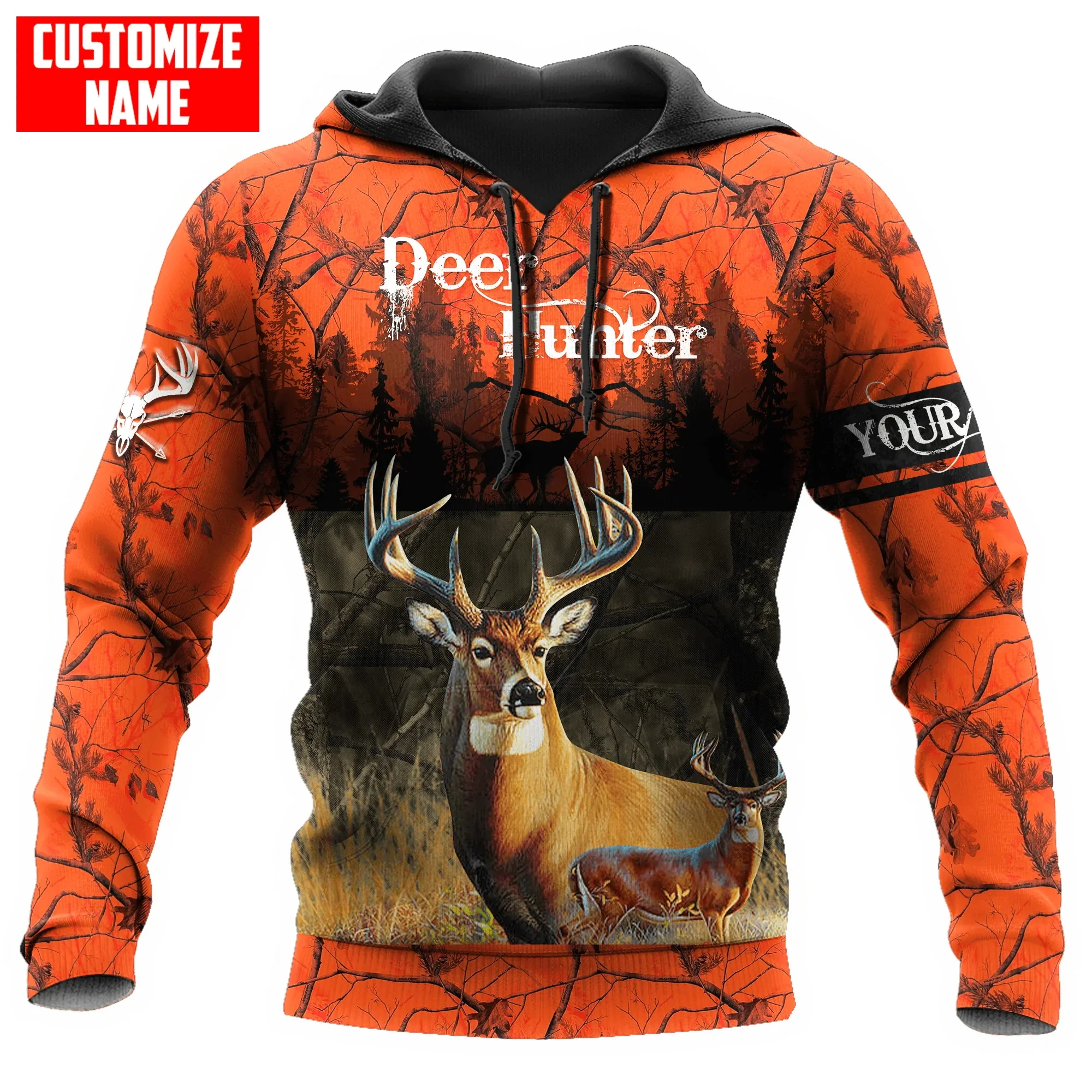 Top Trends: Personalized Name Deer Hunting Orange Camo 3D Printed Fashion Men's Hoodie&Sweatshirt Unisex Zip Hoodie Casual Tracksuits KJ960 Shoppable Styles