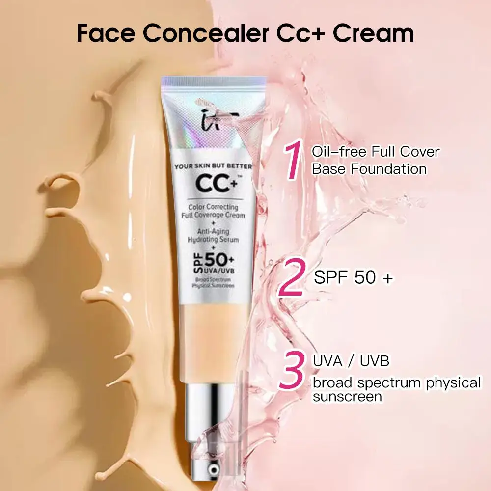 Top Trends: Foundation Makeup Cosmetics Your Skin But Better CC+ Oil-free Full Cover Concealer Base Foundation Full Coverage Cream Makeup Shoppable Styles