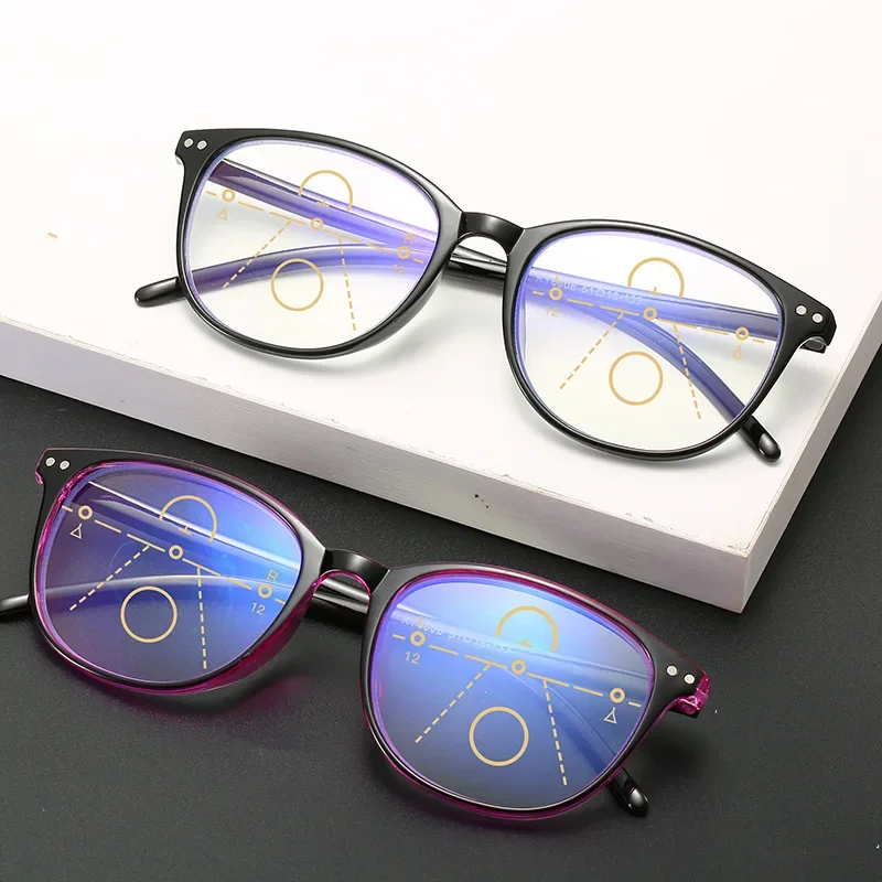 Top Trends: 2022 Anti-blue Light Presbyopic Eyewear Women Men Retro Progressive Multifocal Reading Glasses With Diopter + 1+ 1.5+ 2+ 2.5+ 3+ 3.5+ 4 Shoppable Styles - Image 3