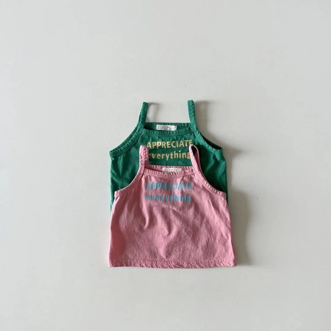 Top Trends: 2023 New Baby Summer Sleeveless T Shirts Infant Girl Fashion Letter Print Sling Vest Toddler Boy Cotton T Shirt Kids Tee Tops Shoppable Styles