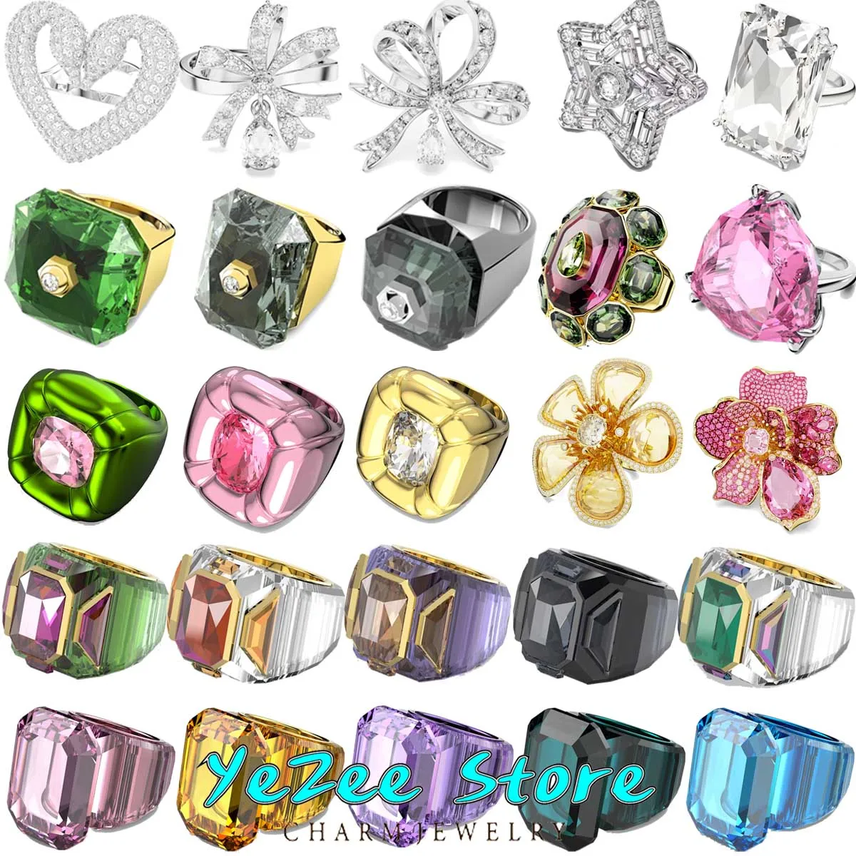 Top Trends: Ring 2024 Origina Vittore Half Luxury Trendy Rings Octagonal Square Decoration Charms Crystal For Women Fine Jewelry Gifts Shoppable Styles