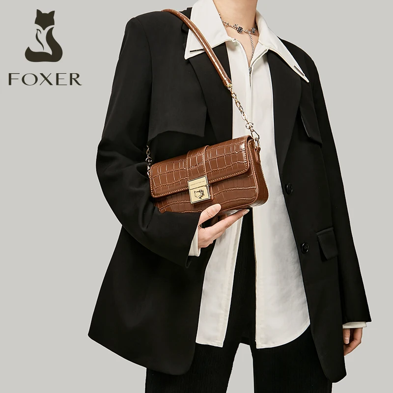 Top Trends: FOXER PU Leather Women Shoulder Crossbody Bag Retro Commuter Flap Messenger Bag For Lady Small Handbag Gift Fashion Underarm Bag Shoppable Styles - Image 6