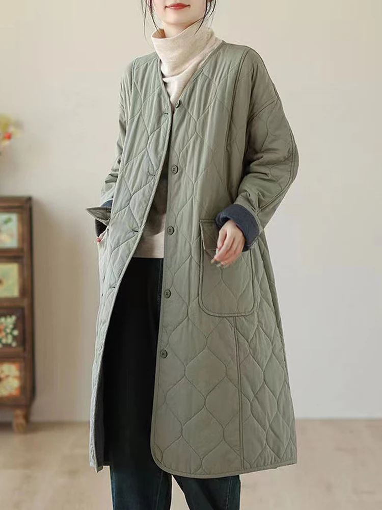 Top Trends: Oversized Down Cotton Coat For Women 2023 New Winter Casual Loose Female Long Jacket Cotton-Padded Outerwear Quilted Overcoat Shoppable Styles