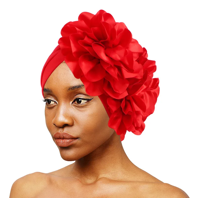 Top Trends: King Flower Turban Women Hair Loss Bonnet Muslim Hat Chemo Cap Hijabs Headscarf Wedding Party Hat Head Wraps Indian Hat Turbante Shoppable Styles