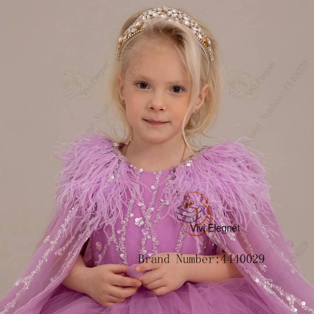 Top Trends: Charming Purple Flower Girl Dresses With Cape Tutu Dance Birthday Wedding Party Gowns With Sequined Scoop فساتين بنات صغار Shoppable Styles - Image 4