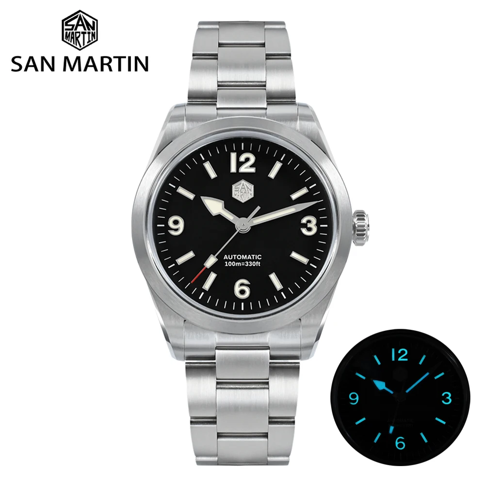 Top Trends: San Martin Men Sport Watch 38mm Fashion Explore Climbing Series NH35 Stainless Steel Automatic Mechanical Sapphire 10Bar BGW-9 Shoppable Styles