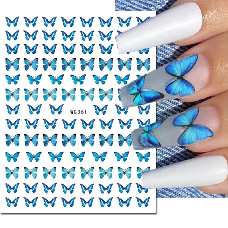 Top Trends: 3d Nail Art Decals Colorful Butterflys Watercolor Florals Flowers Adhesive Sliders Nail Stickers Decoration For Nail Tips Beauty Shoppable Styles