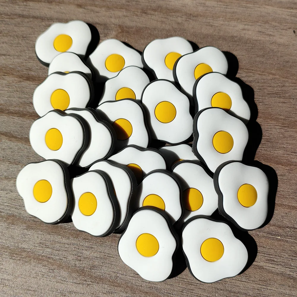 Top Trends: 1-100pcs Fried Eggs Resin Shoes Charms Kawaii Shoe Accessories Slices Shoe Decorations Clog Kids Gifts Shoppable Styles