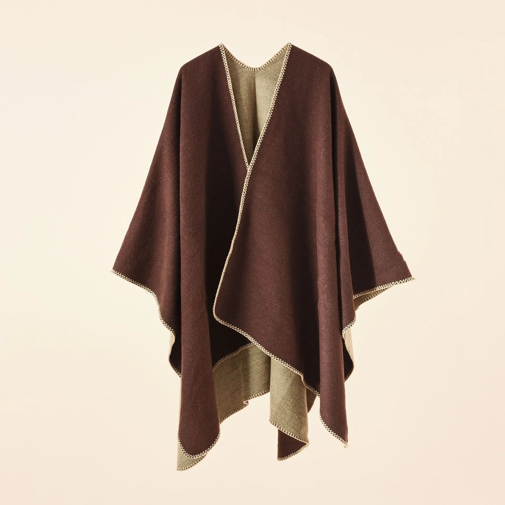 Top Trends: Women Cashmere Feel Shawl Lady Double-sided Winter Cape Spring Autumn Retro Cardigan Classic Simple Cloak Soft Large Blanket Shoppable Styles - Image 4