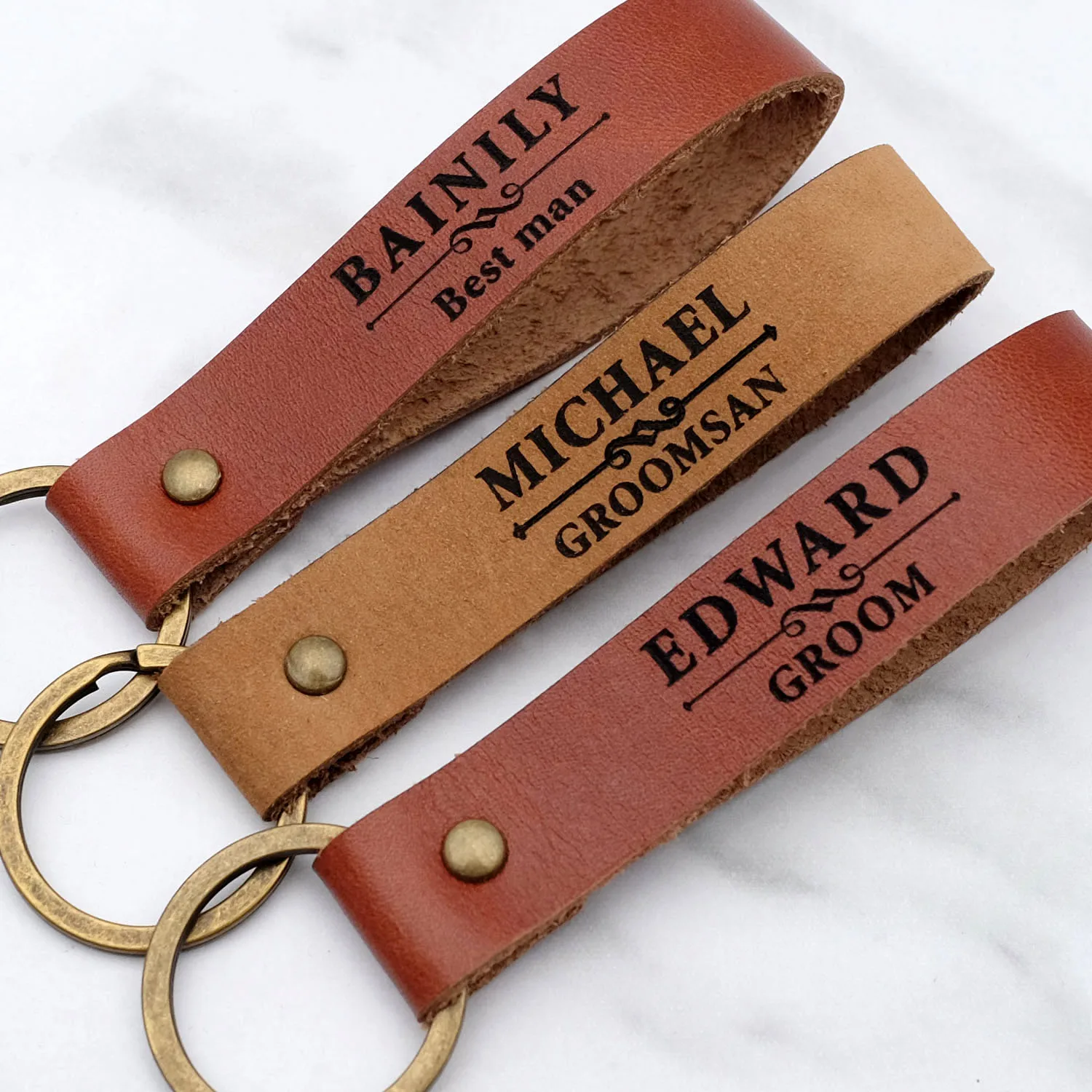 Top Trends: Personalized Leather Keychain Customized Leather Key Chain Custom Name Wedding Keyring Gifts For Groomsman Dad Gift For Him Shoppable Styles