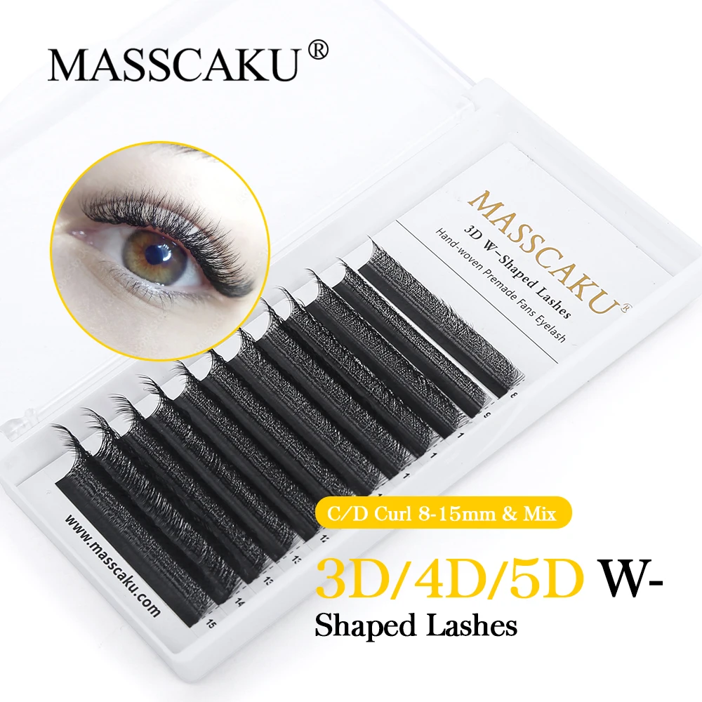 Top Trends: MASSCAKU W Style Faux Mink Eyelash Extensions Natural Soft Bloom 3D 4D 5D 6D Individual Premade Fans Grafting Lashes Shoppable Styles