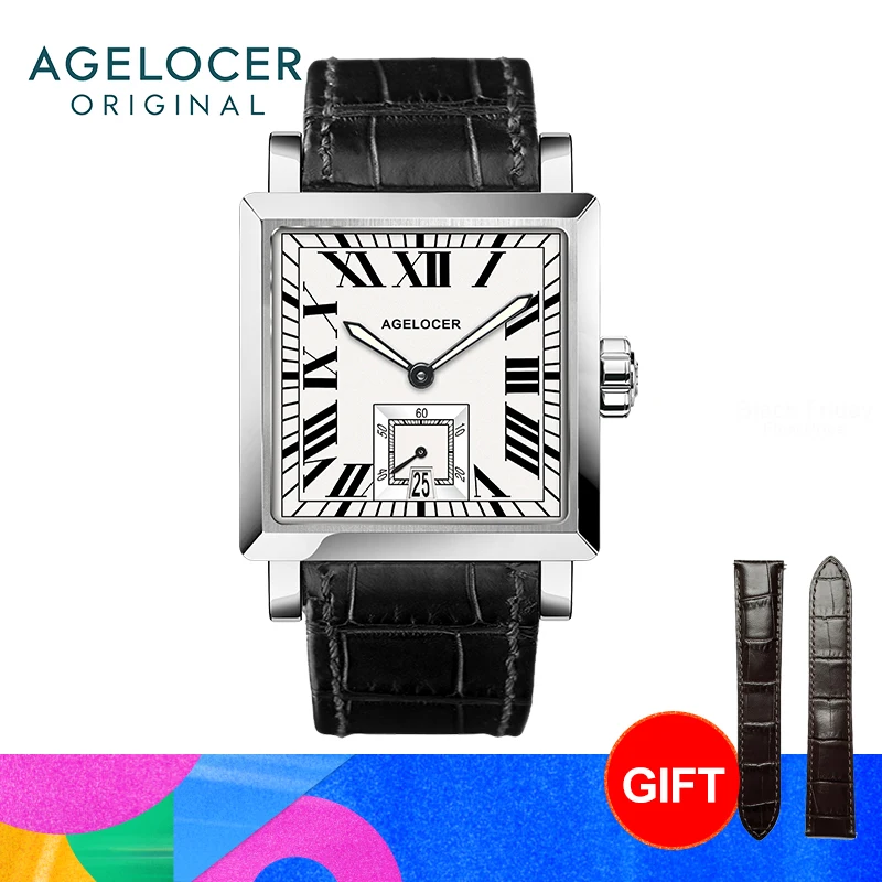 Top Trends: AGELOCER Codex Men's Square Business Formal Automatic Mechanical Watch Birthday Gift For Men Shoppable Styles