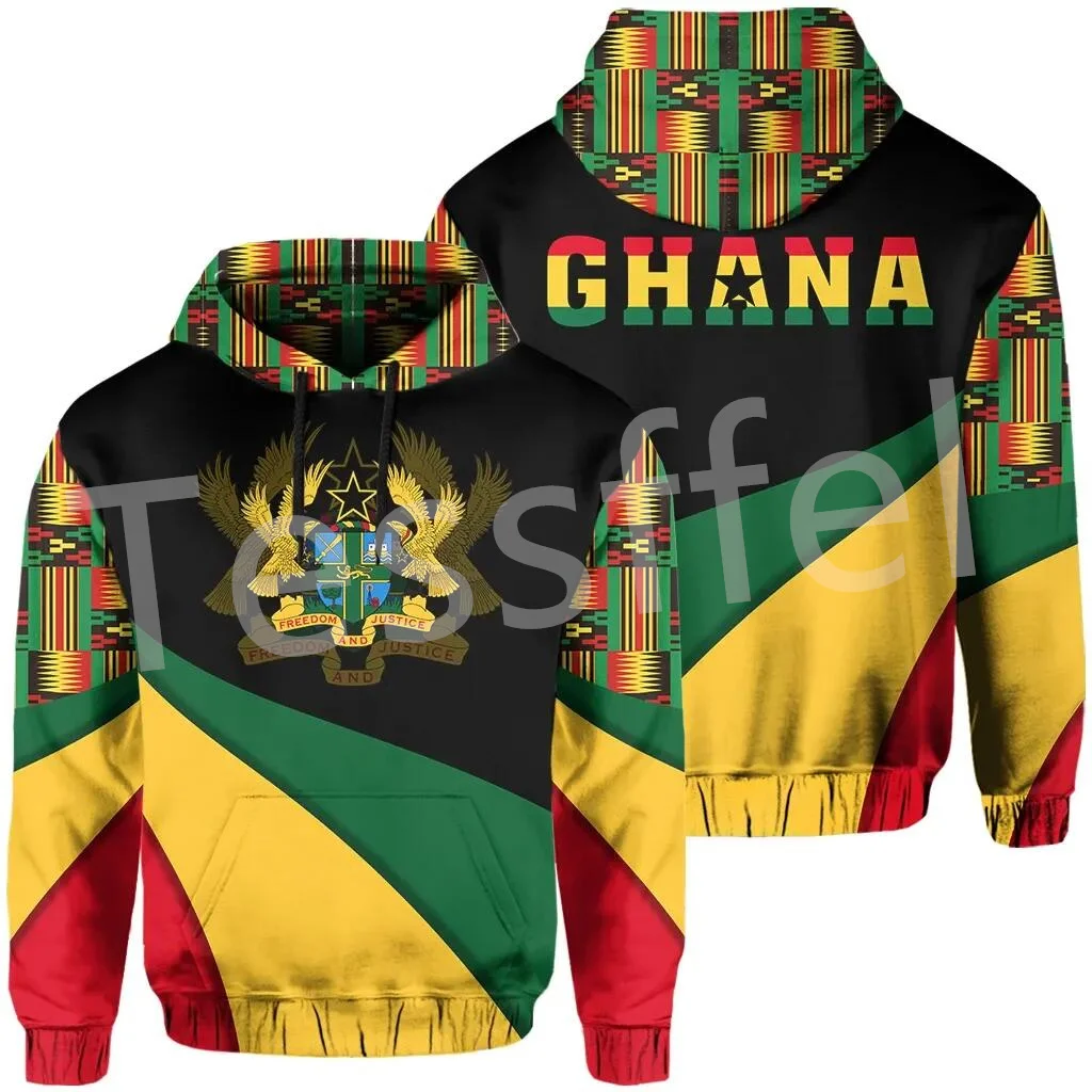 Top Trends: Tessffel Black History Africa County Ghana Kente Tribe Tattoo Tracksuit 3DPrint Men / Women Streetwear Casual Pullover Hoodies X1 Shoppable Styles