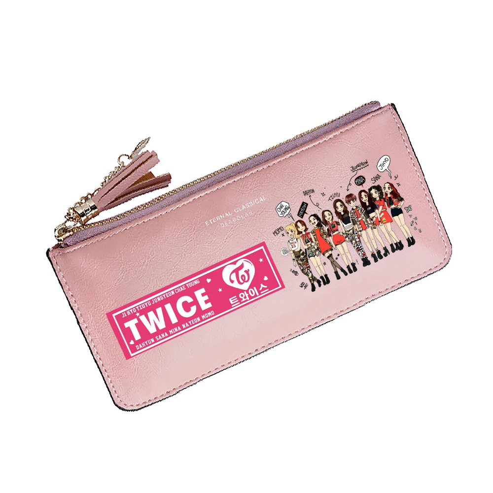 Top Trends: Kpop Twice Women Long Change Purses Large ID Card Holders Girls Cute Wallets Pink Coins Pockets Kawaii Phone Cltuch Shoppable Styles