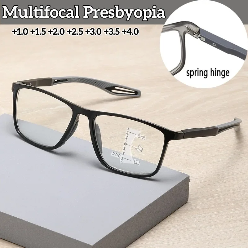 Top Trends: TR90 Ultralight Multifocal Reading Glasses Anti-blue Light Sports Presbyopia Eyeglasses Men Women Progressive Near Far Eyewear Shoppable Styles