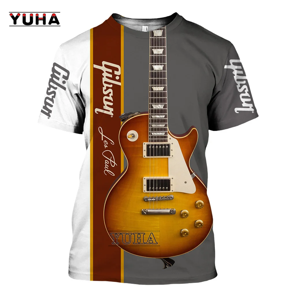 Top Trends: Summer Music Jazz T-shirt 3D Print Sax Guitar Clarinet Men's T-shirt Classic Music Instruments Short Sleeve Hip Hop Pop Ca Shoppable Styles