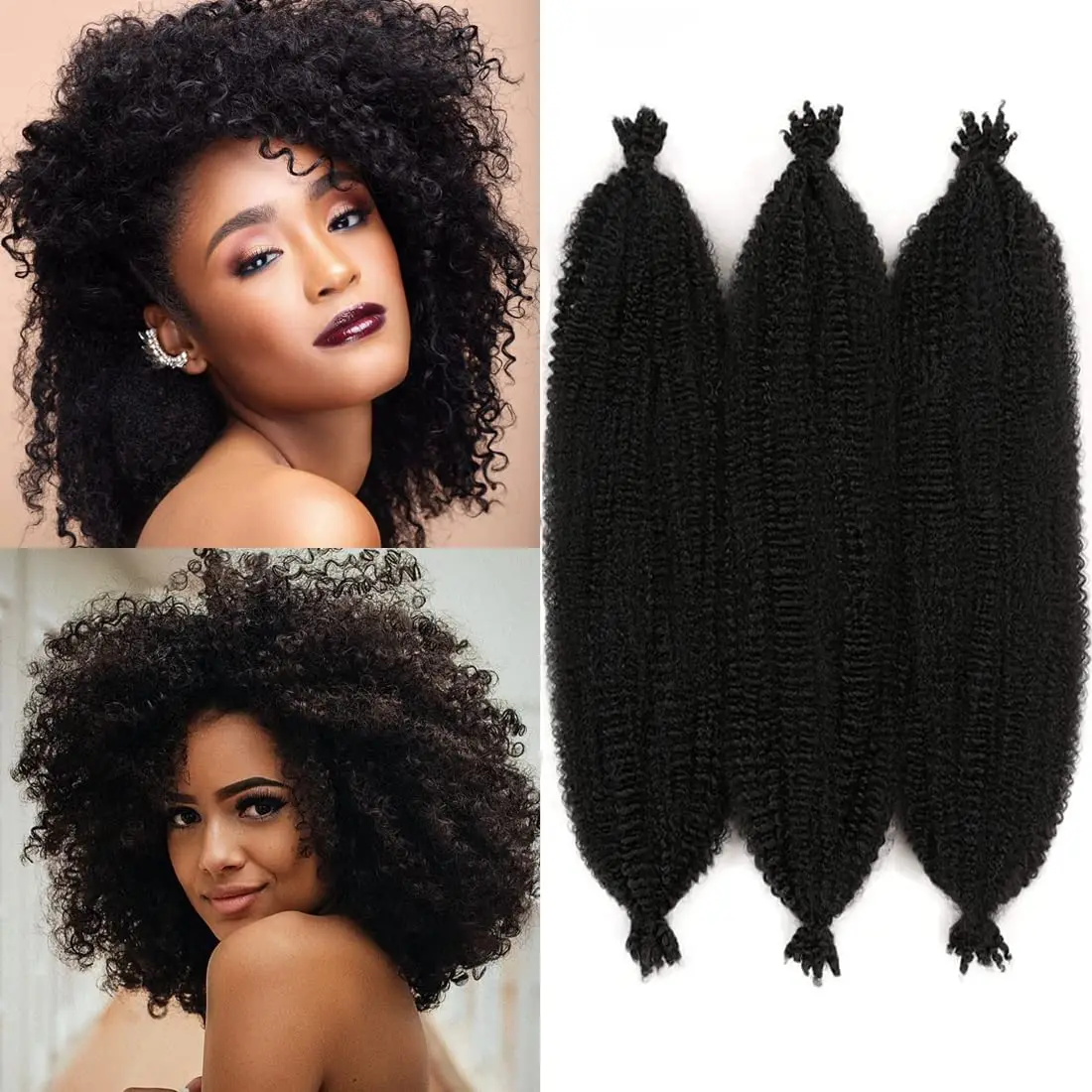 Top Trends: Black Star Springy Afro Twist Hair Kinky Twist Hair Pre-Separated Braids Afro Twist Hair For Butterfly Locs Braiding Shoppable Styles