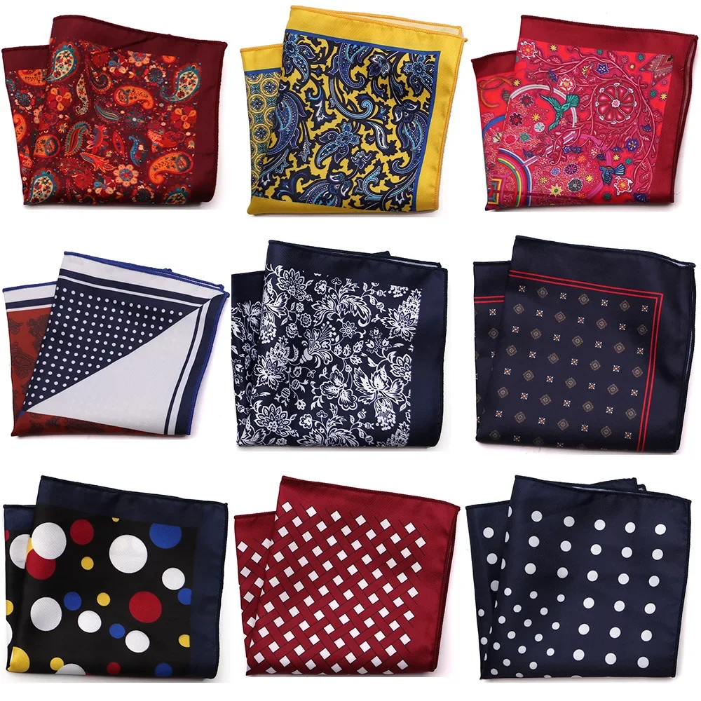 Top Trends: Design Pocket Square Handkerchief 23*23CM Paisley Dot Chest Hankies For Wedding Men&#039;s Suit Hanky Chest Towel Shoppable Styles