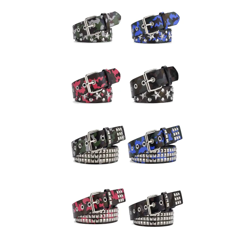 Top Trends: Fashionable Punk Waist Strap With Four Sided Beaded Rivets And Camo Leather Ideal For Streetwear And Unique Personal Style Shoppable Styles