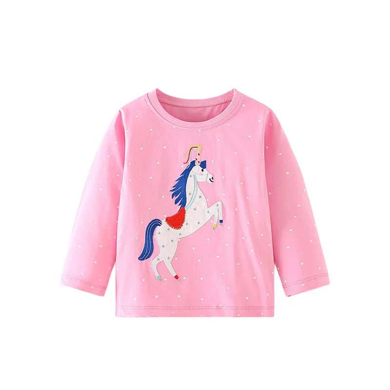 Top Trends: Jumping Meters Girls TShirts Unicorn Long Sleeve Baby Clothes Toddler Animals Blouses Kids Tees Tops Shirts Costume Baby Shoppable Styles