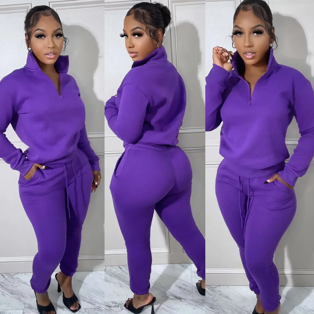 Top Trends: Tracksuit Women Set Two Piece Outfits Fleece Zipper Long Sleeve Pullover Top Jogger Pants Casual Sport Suit Running Matching Set Shoppable Styles