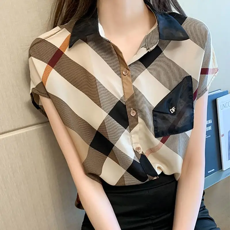 Top Trends: Summer Sleeveless Printed Chiffon Blouse Women Korean Fashion Casual Vintage Chic Shirts Female Clothing Simple All-match Tops Shoppable Styles