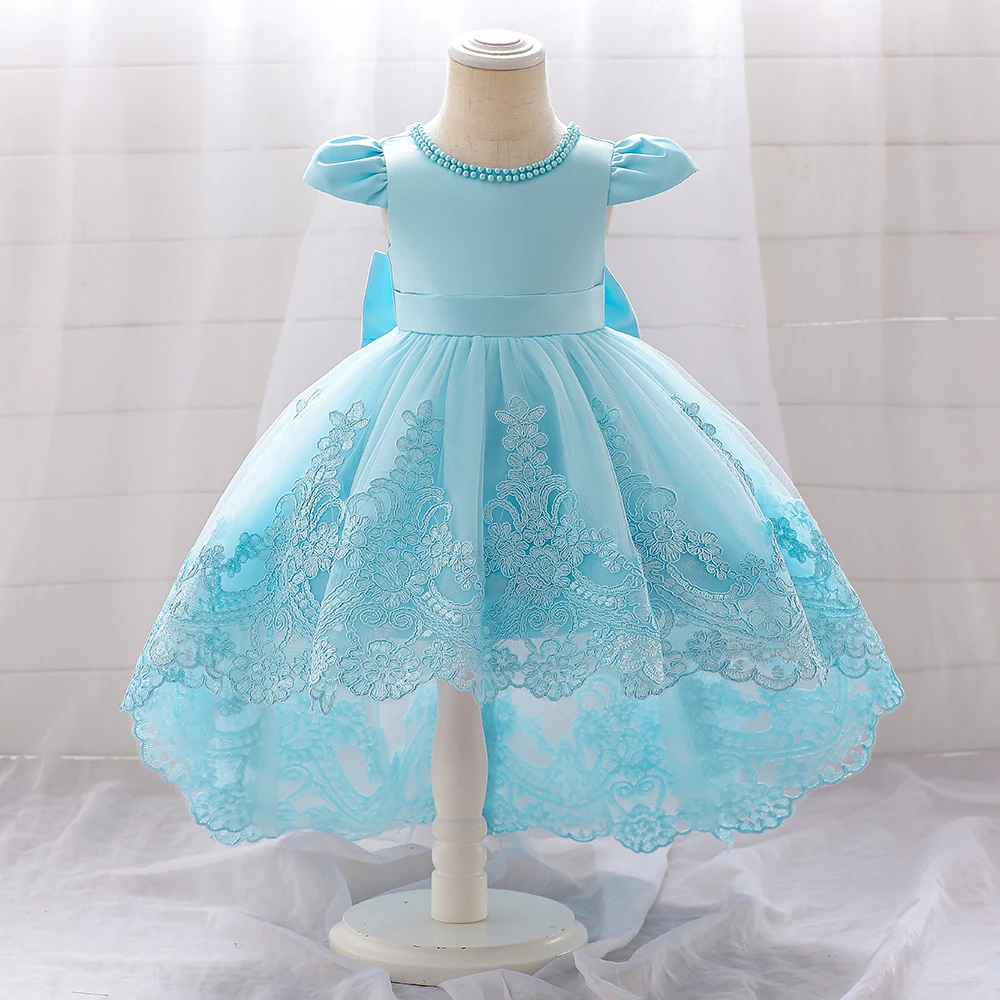 Top Trends: Baby Girls Birthday Princess Dress Toddler Clothes Infant Bowknot Lace Flower Girl Party Dresses Kids Trailing Wedding Prom Gown Shoppable Styles