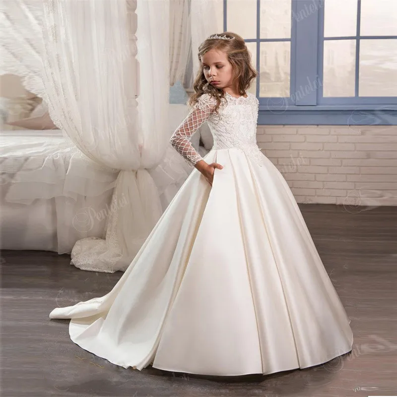 Top Trends: Flower Girl Dresses Lace Backless Tulle Girl Dresses For Wedding Vintage Little Girl Pageant Princess Kids Gown Shoppable Styles