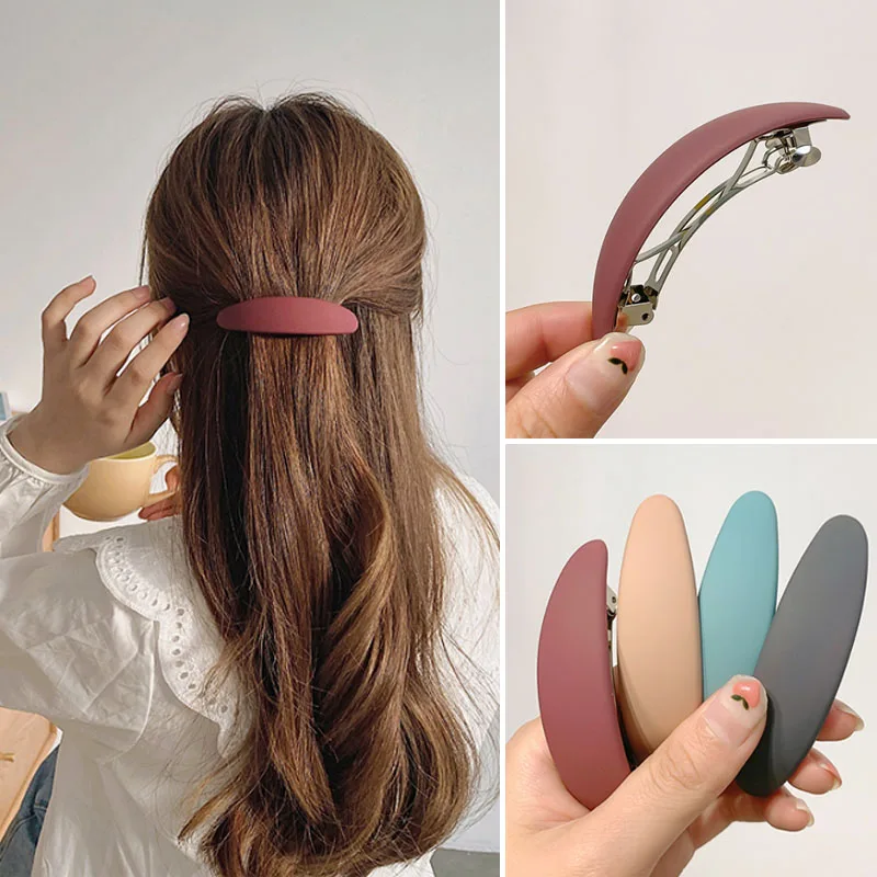 Top Trends: Elegant Matte Geometric Hair Clip Elegant Women Barrettes Hairpins Ponytail Holder Hairgrips Headwear Fashion Hair Accessories Shoppable Styles