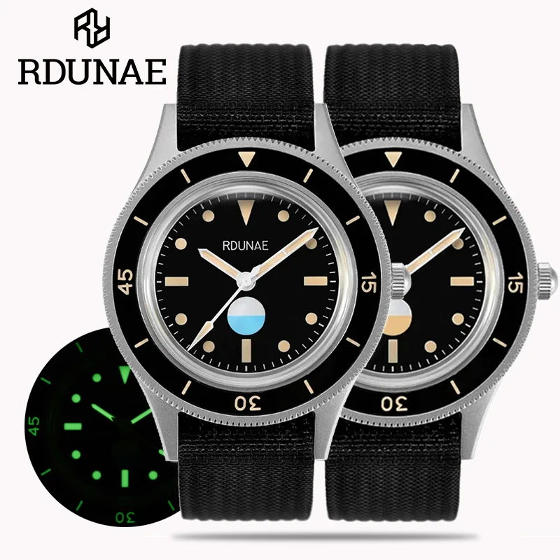 Top Trends: RDUNAE 40mm Retro Men's Watch NH35 Movement Automatic Mechanical C3 Luminous Sapphire Glass TR900 Fifty Wristwatch Reloj Hombre Shoppable Styles