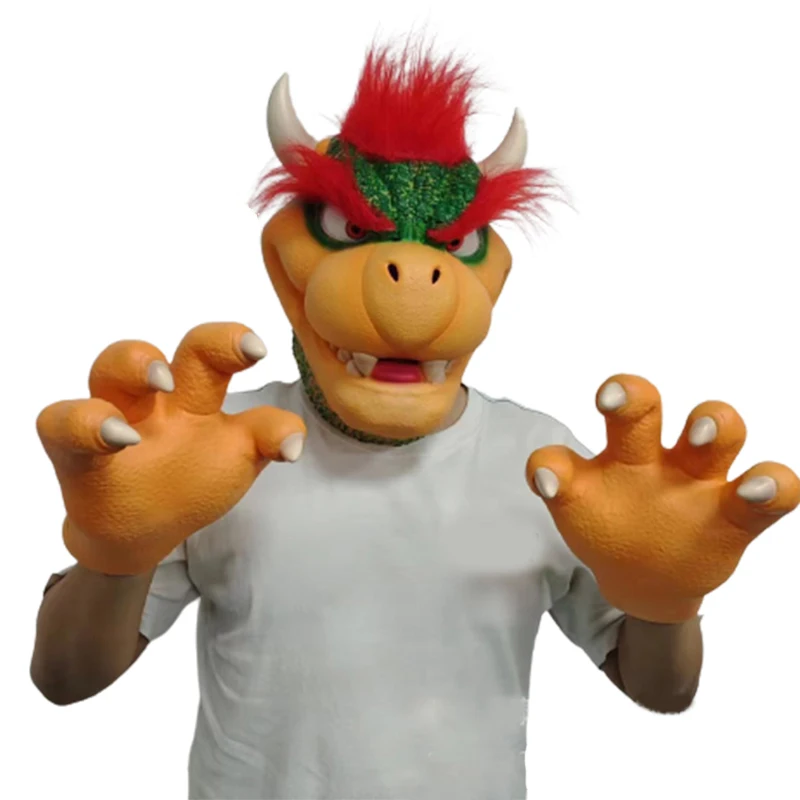 Top Trends: Bowser Cosplay Props Latex Face Mask Anime Halloween Party Role Play Masks Gloves Props For Adult Costumes Accessories Gifts Shoppable Styles