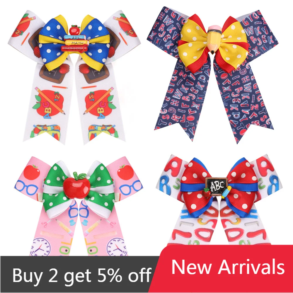 Top Trends: Oaoleer 2023 New Back To School Hair Bow With Clip For Girls Bow Hair Clips Cartoon Floral Bowknot Hairpins заколка для волос Shoppable Styles