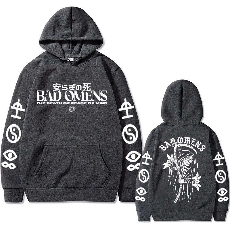 Top Trends: Bad Omens Band Tour American Music Print Hoodie The Death Of Peace Of Mind Skeleton Graphic Hoodies Male Rock Gothic Sweatshirts Shoppable Styles - Image 5