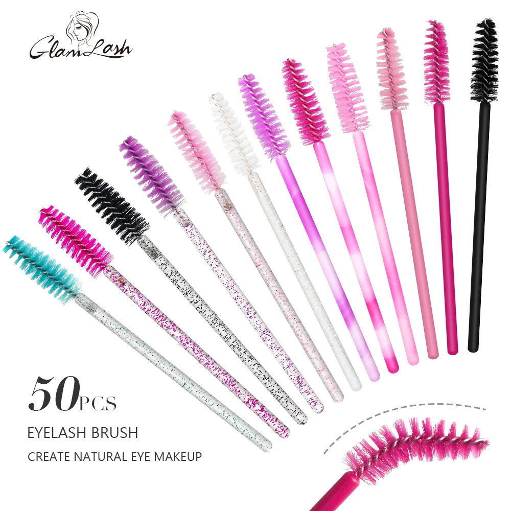 Top Trends: GLAMLASH Wholesale 50Pcs Disposable Micro Mascara Wand Eyelash Extension Cleaning Brush Lash Eyebrow Brush Applicator Spoolers Shoppable Styles