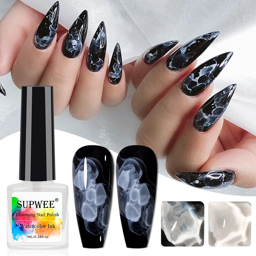 Top Trends: SUPWEE 7ML Blooming Gel Nail Polish Smoke Effect Gel Watercolor Ink Nail Art Blossom Gel Semi Permanent Soak Off UV Gel Varnish Shoppable Styles - Image 6