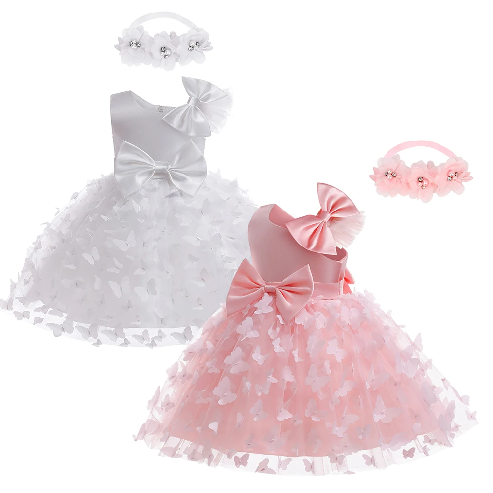 Top Trends: New Three-Dimensiona Butterfly Gown For Baby Baptism 1st Birthday Party Princess Dresses Children Kids Carnival Elegant Vestidos Shoppable Styles