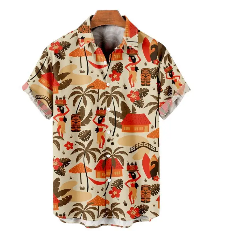 Top Trends: Men's Summer Floral Social Casual Printed Hawaiian Oversized Short Sleeve Shirt Harajuku Beach Vacation Stylish Pattern Clothing Shoppable Styles