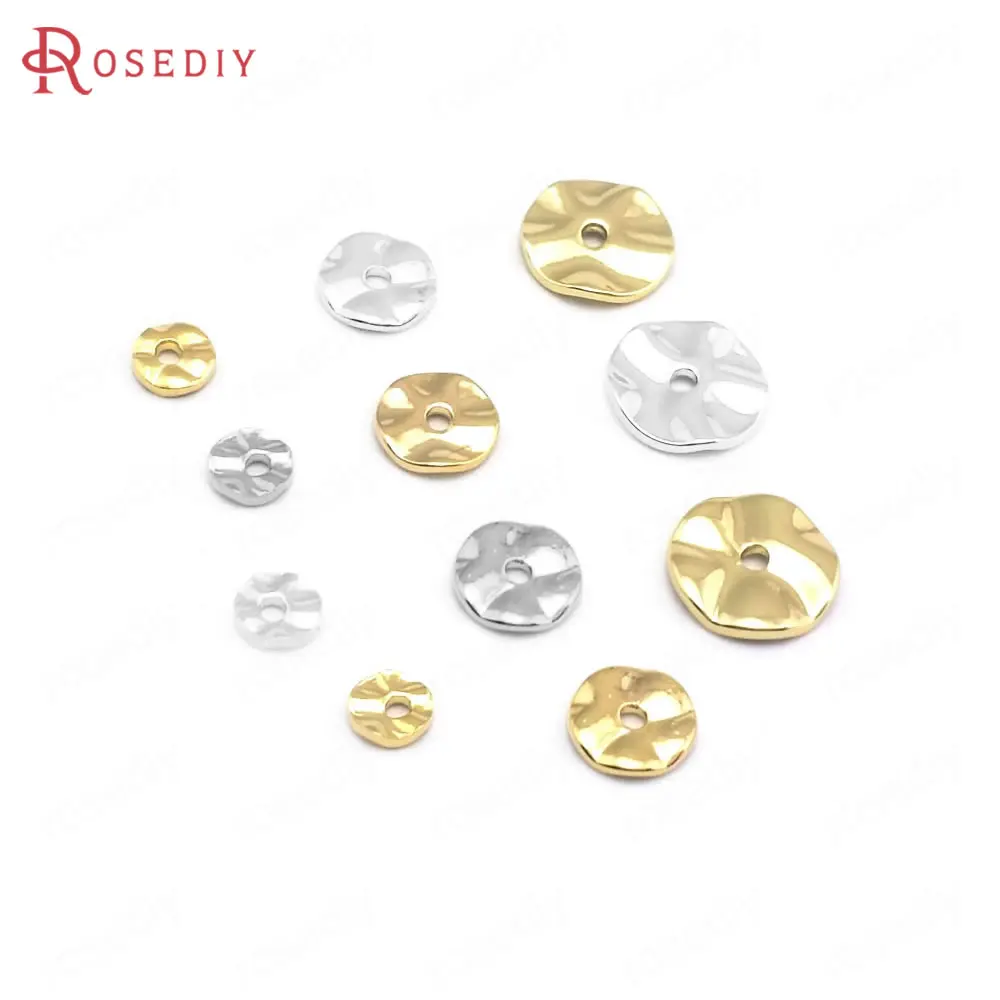 Top Trends: 30PCS 4MM 6MM 8MM 10MM 12MM Height 1MM 24K Gold Color Brass Round Wave Spacer Beads Jewelry Making Supplies Findings Accessories Shoppable Styles