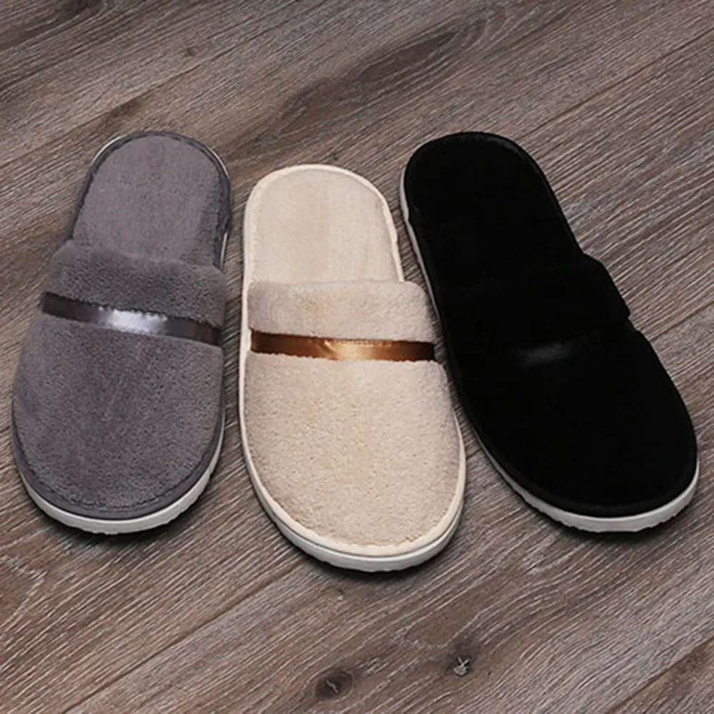 Top Trends: Disposable Coral Fleece Slippers Hotel Guest Indoor Slippers Portable Fold Slippers Warm Soft Unisex Simple Home Slipper Shoppable Styles