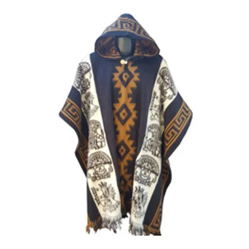 Top Trends: Mens Fashion Knit Capes Men's Fashion Retro Ethnic Totem Capes Sweater Capes Shoppable Styles