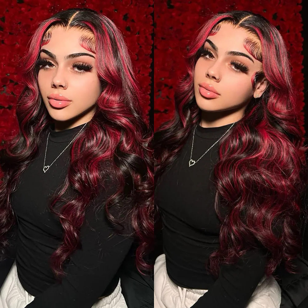 Top Trends: Burgundy Lace Front Wigs Human Hair 1B / 99J Colored Body Wave 13X4 Human Hair Wigs Pre Plucked Burgundy Wig With Baby Hair 180% Shoppable Styles